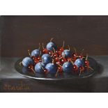 C. Cornelisz, Grapes on pewter plate