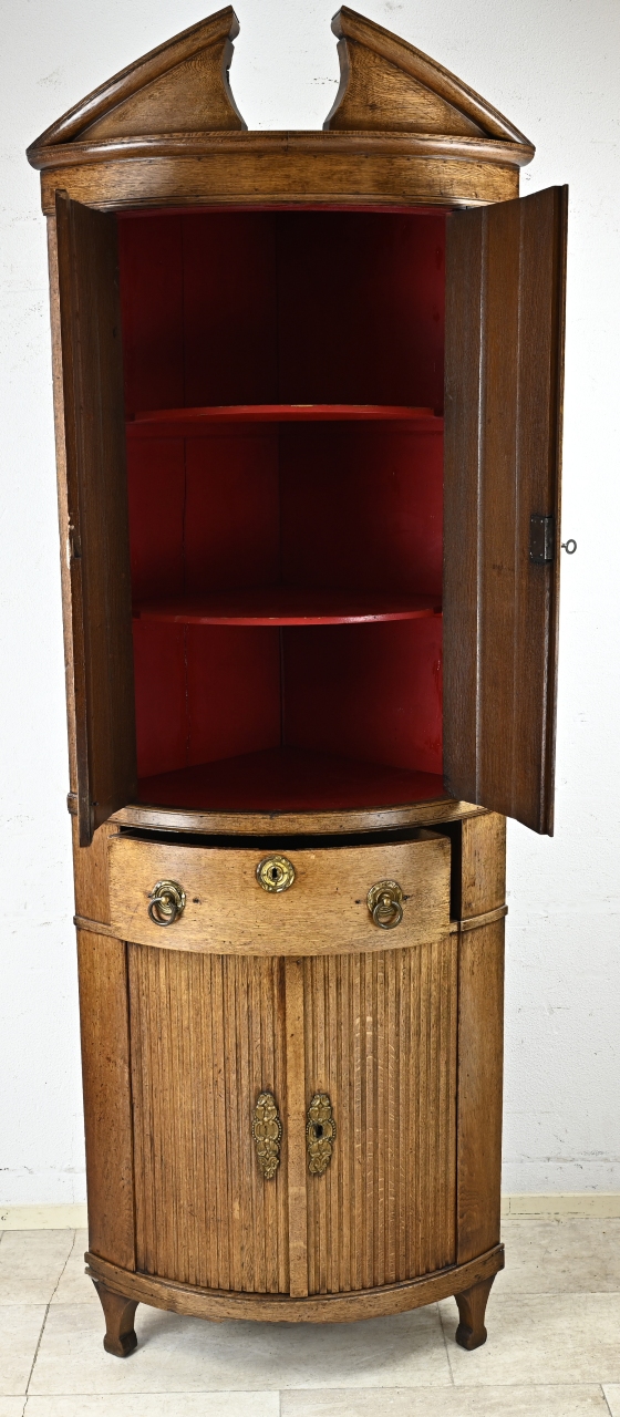 Oak corner cupboard