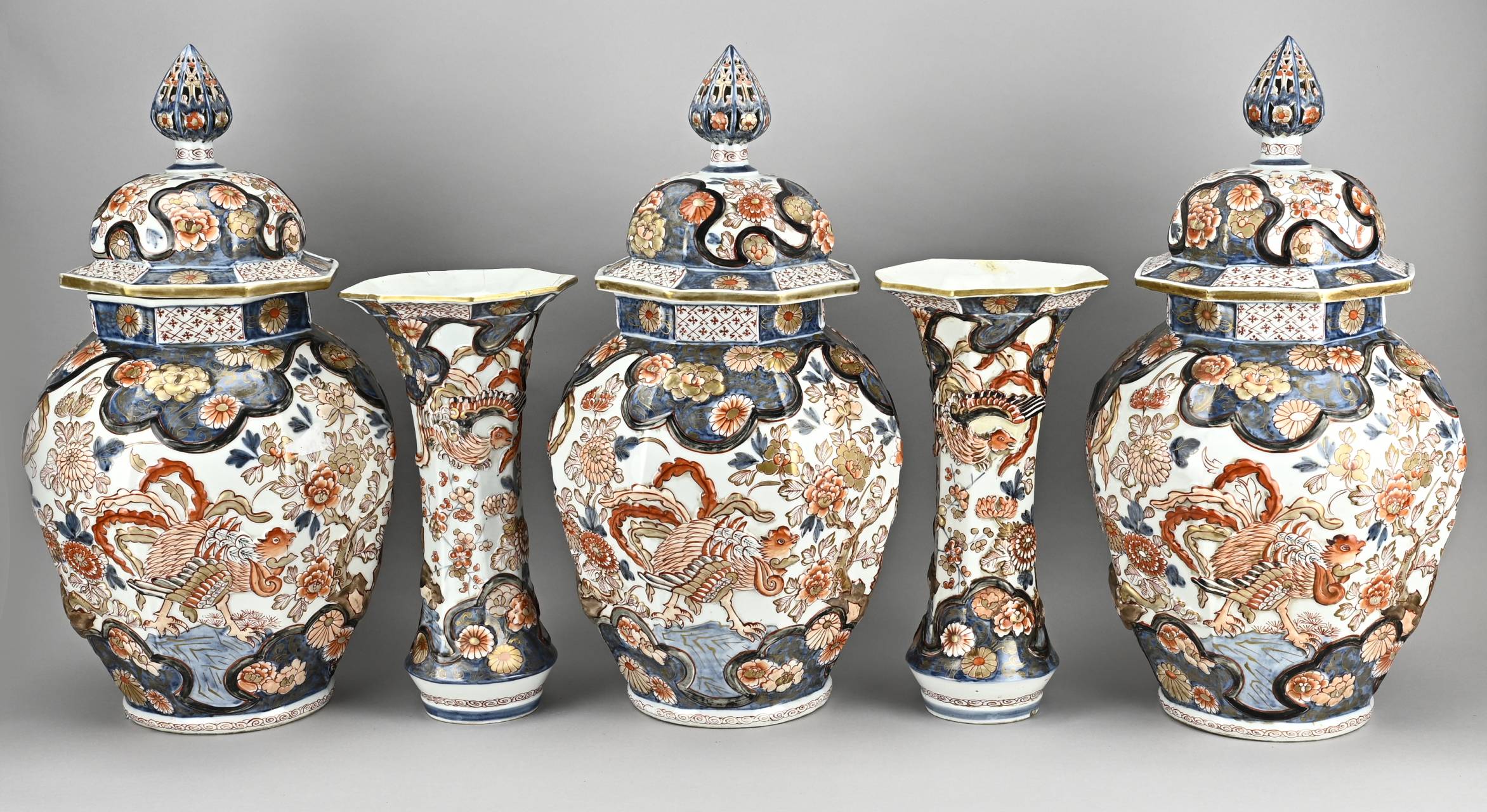 Rare large Imari cupboard set