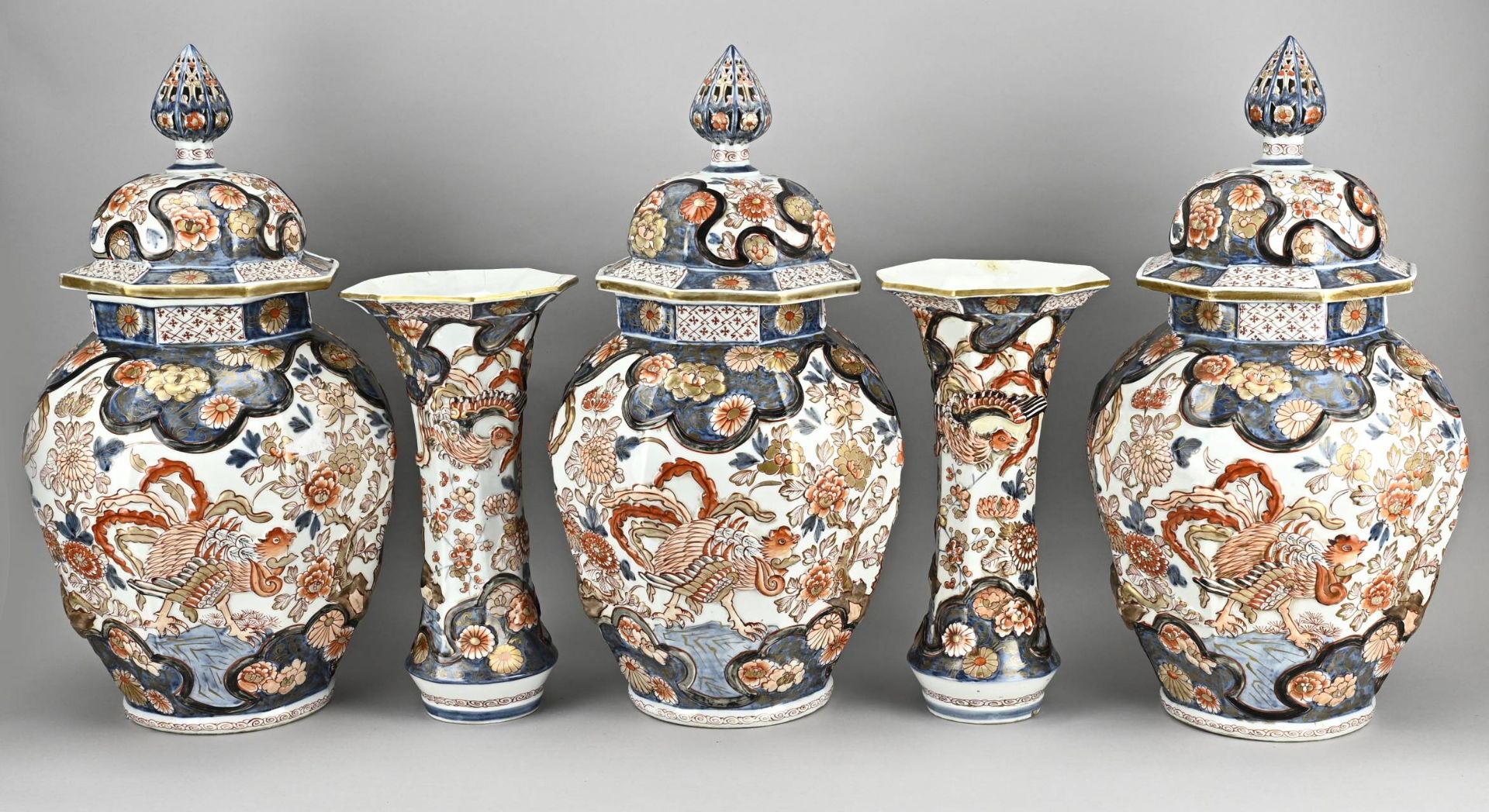 Rare large Imari cupboard set