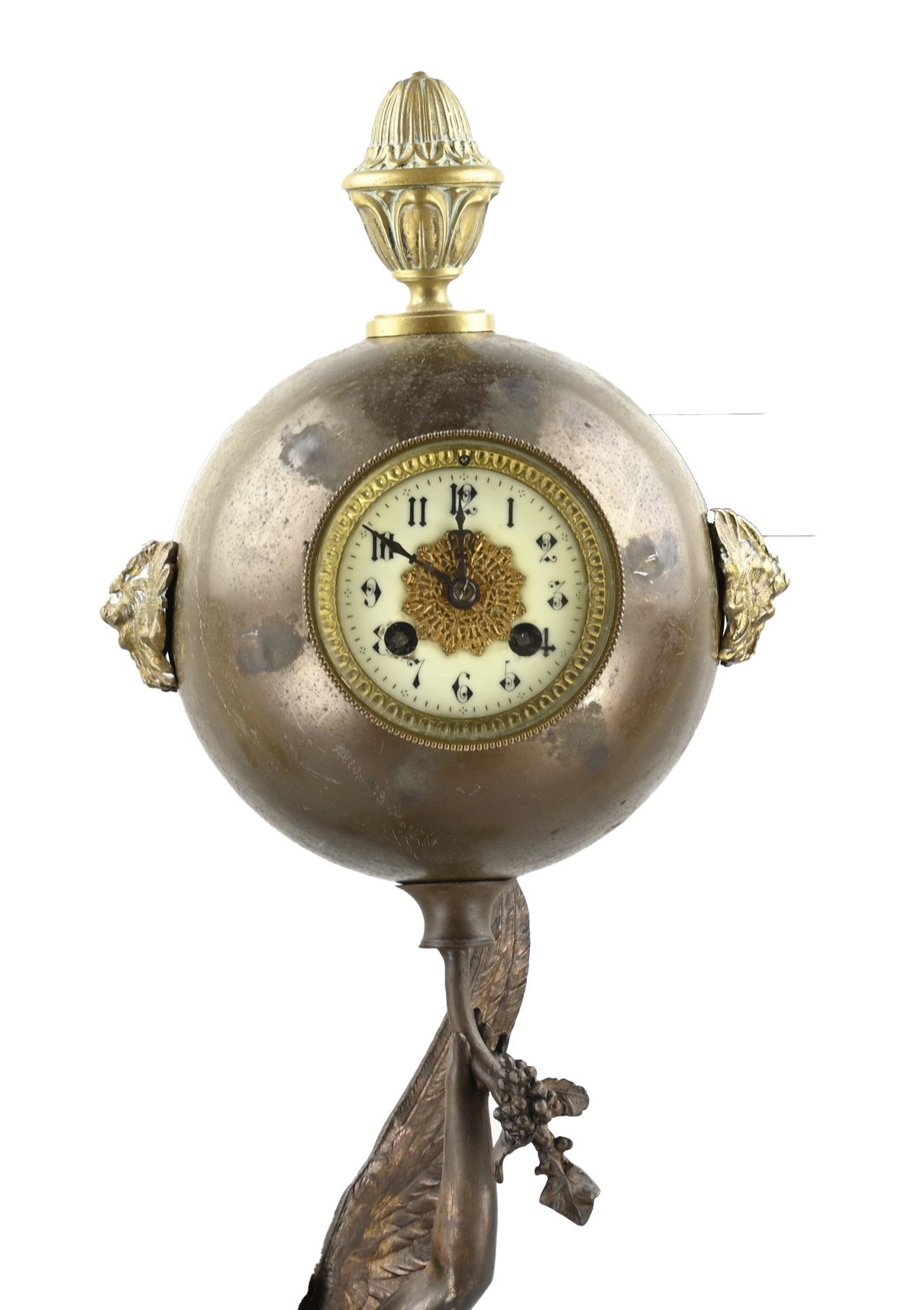 French ball mantel clock, 1900 - Image 3 of 3