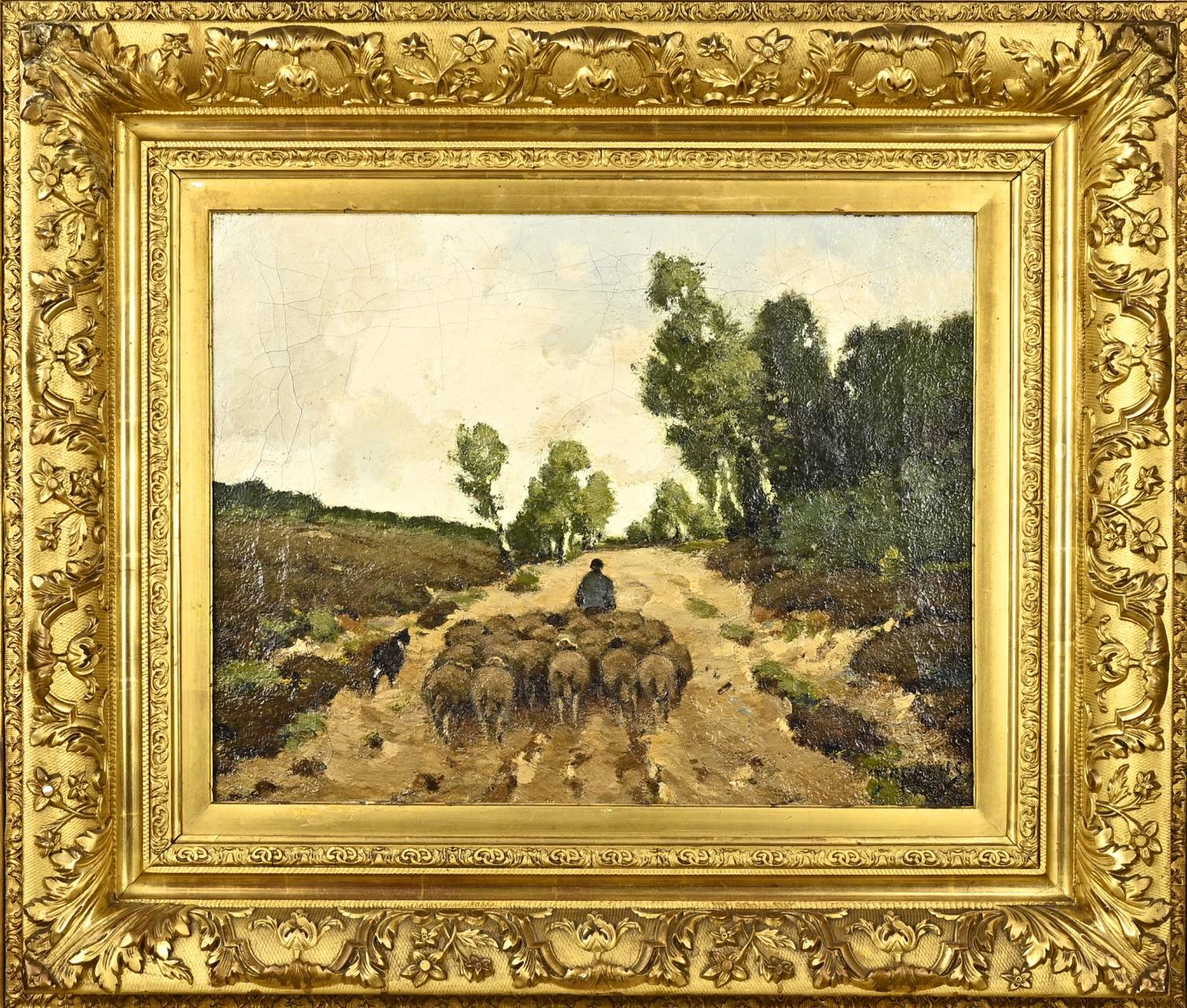 M. Nefkens, Sand path with shepherd and sheep