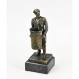 Bronze figure, Man with garbage bin