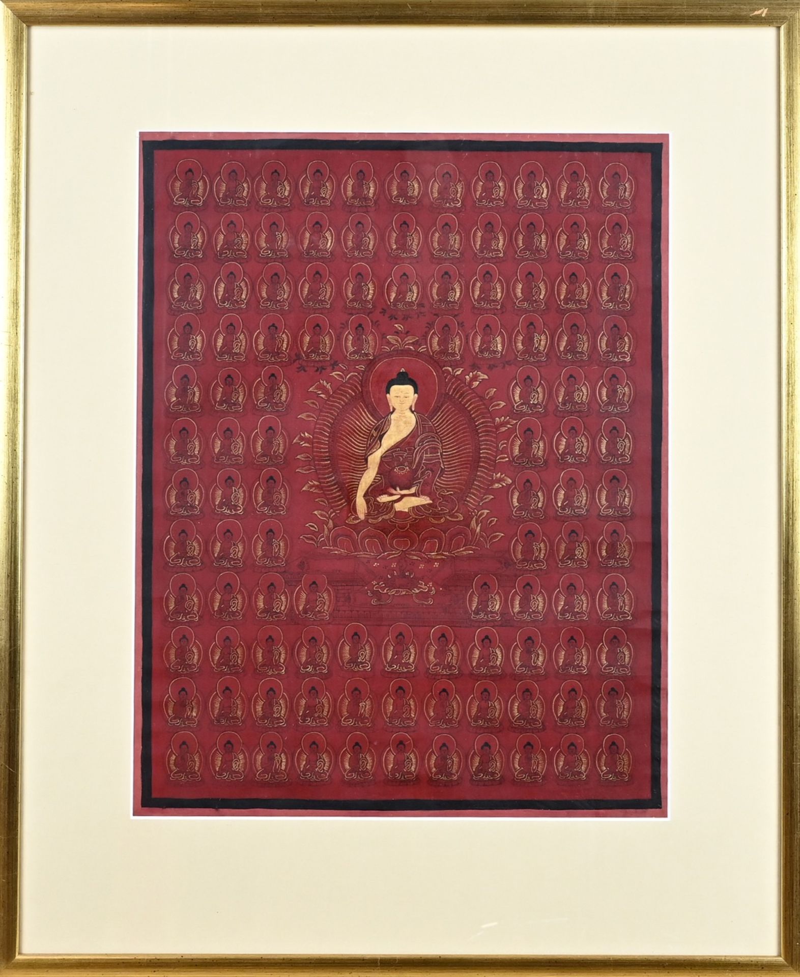 Tibetan tangka in frame