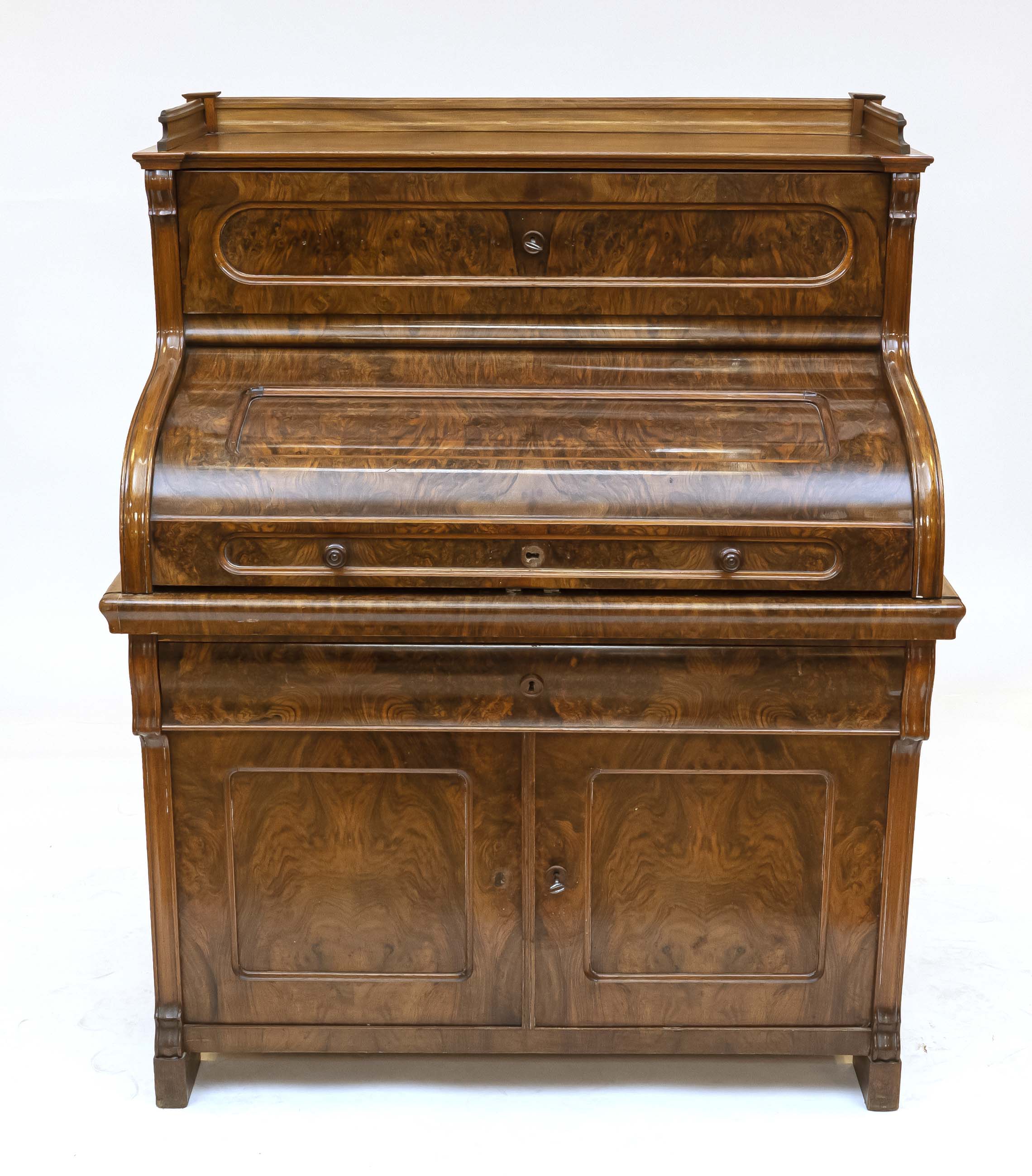 Burr walnut desk, 1860 - Image 2 of 2