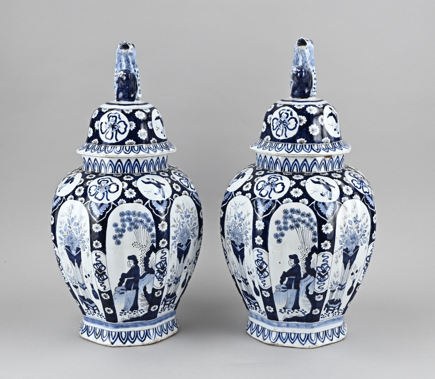 2x Delft lidded vase - Bild 2 aus 2