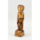 Teak figure, H 26 cm.