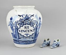 3x Antique Delft fayence