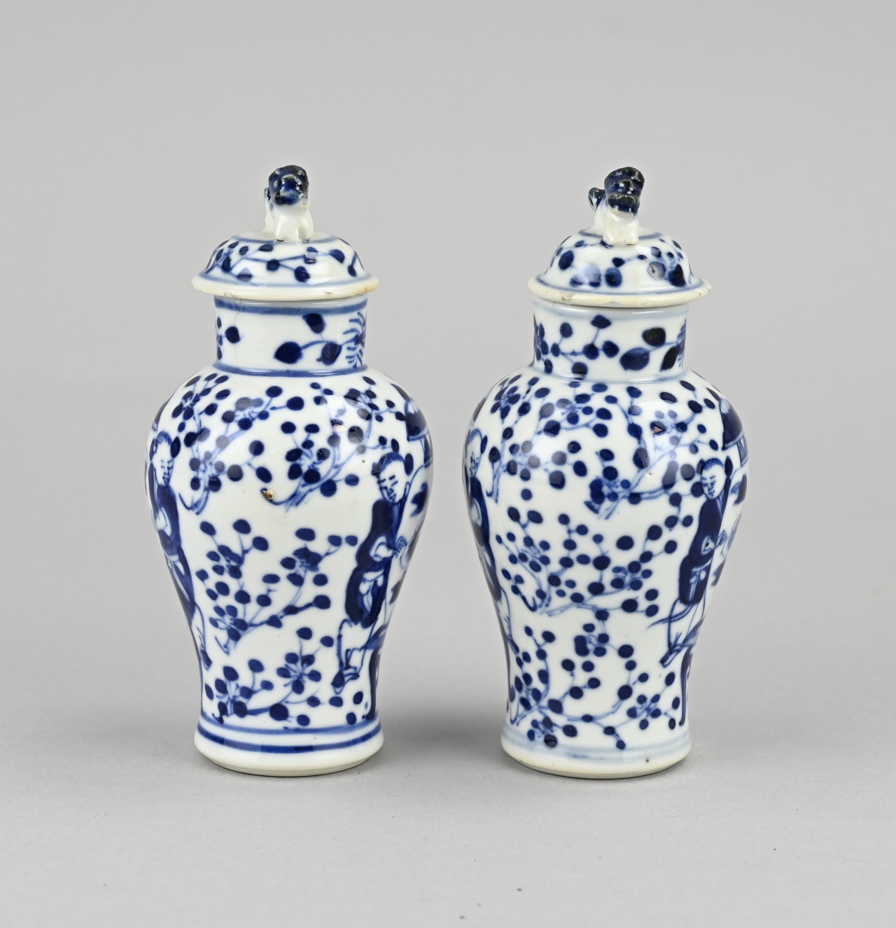 Two Chinese lidded pots, H 13 cm. - Image 2 of 3