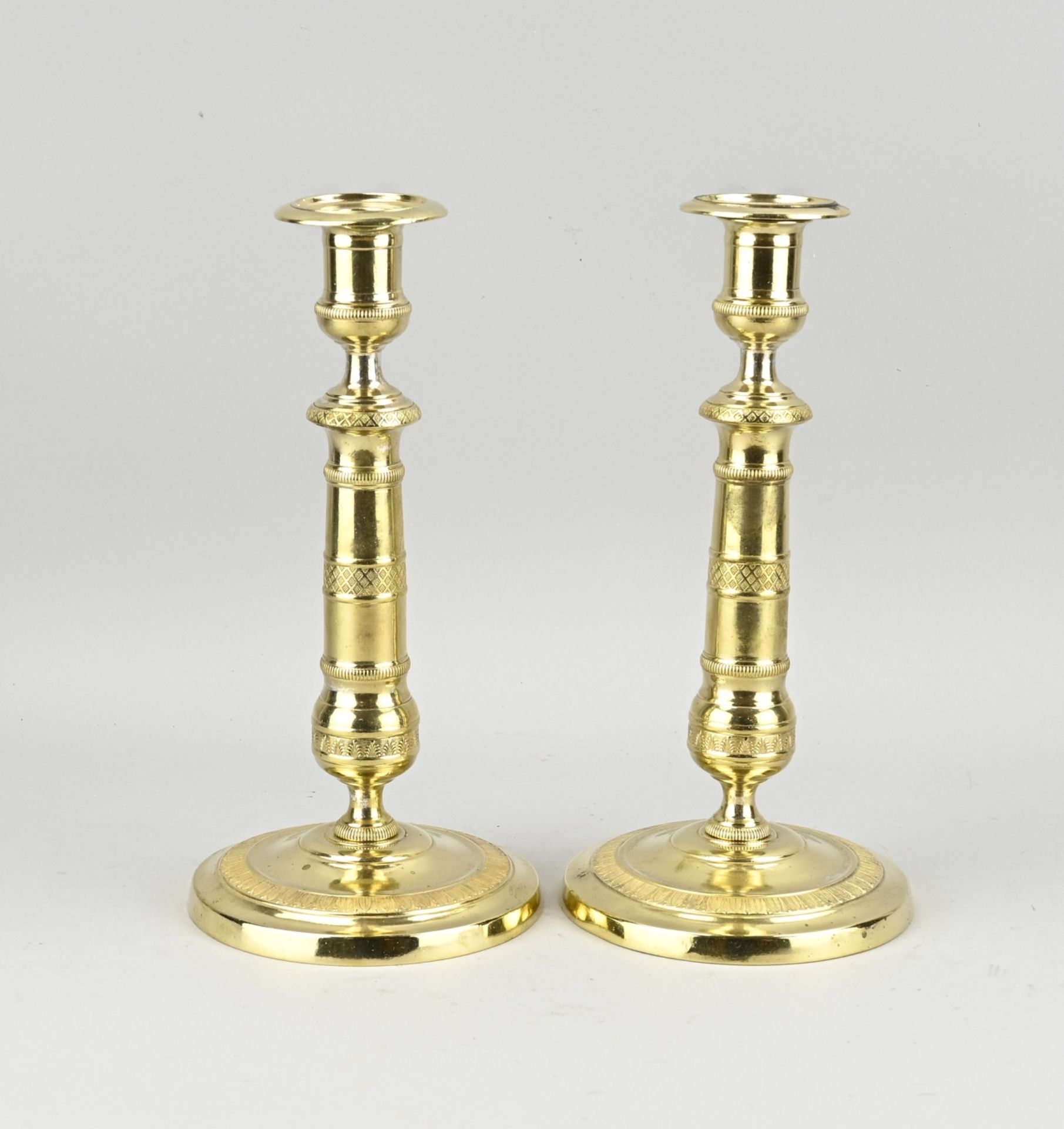 2x Gold-plated candlestick