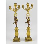 2x Empire candlestick, H 59 cm.