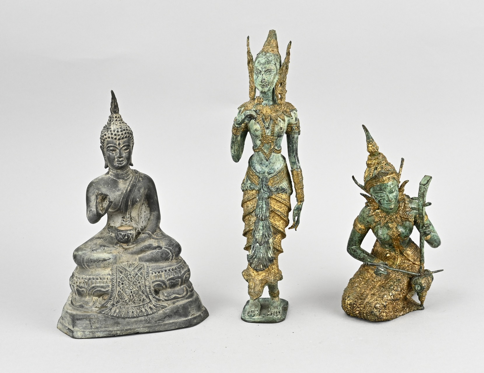 3x Buddha figure (bronze)