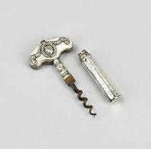 Silver corkscrew with sleeve