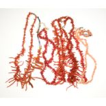 Lot of coral necklaces