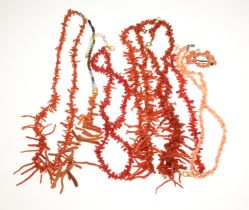 Lot of coral necklaces