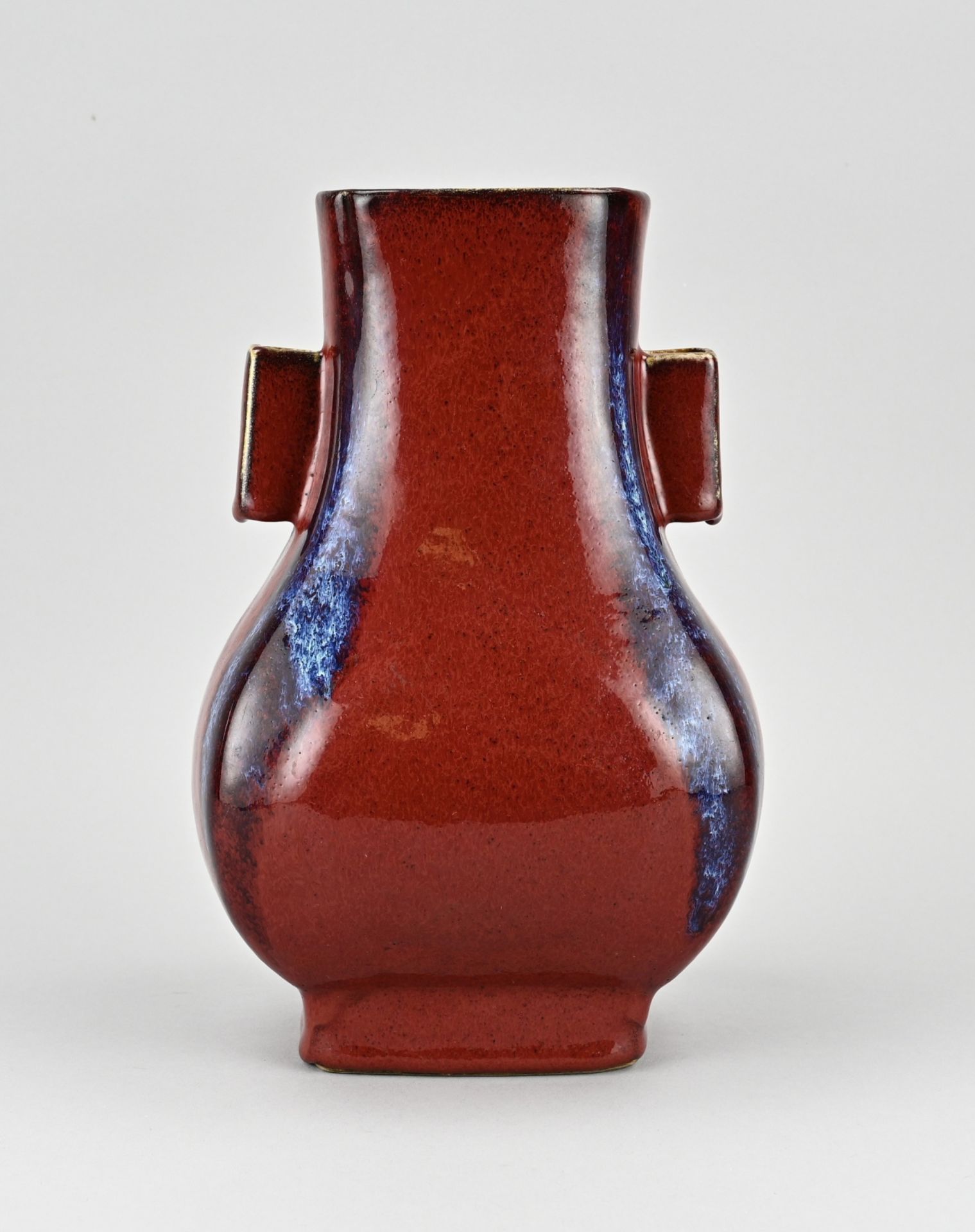 Chinese flambÃ© ear vase, H 29 cm.