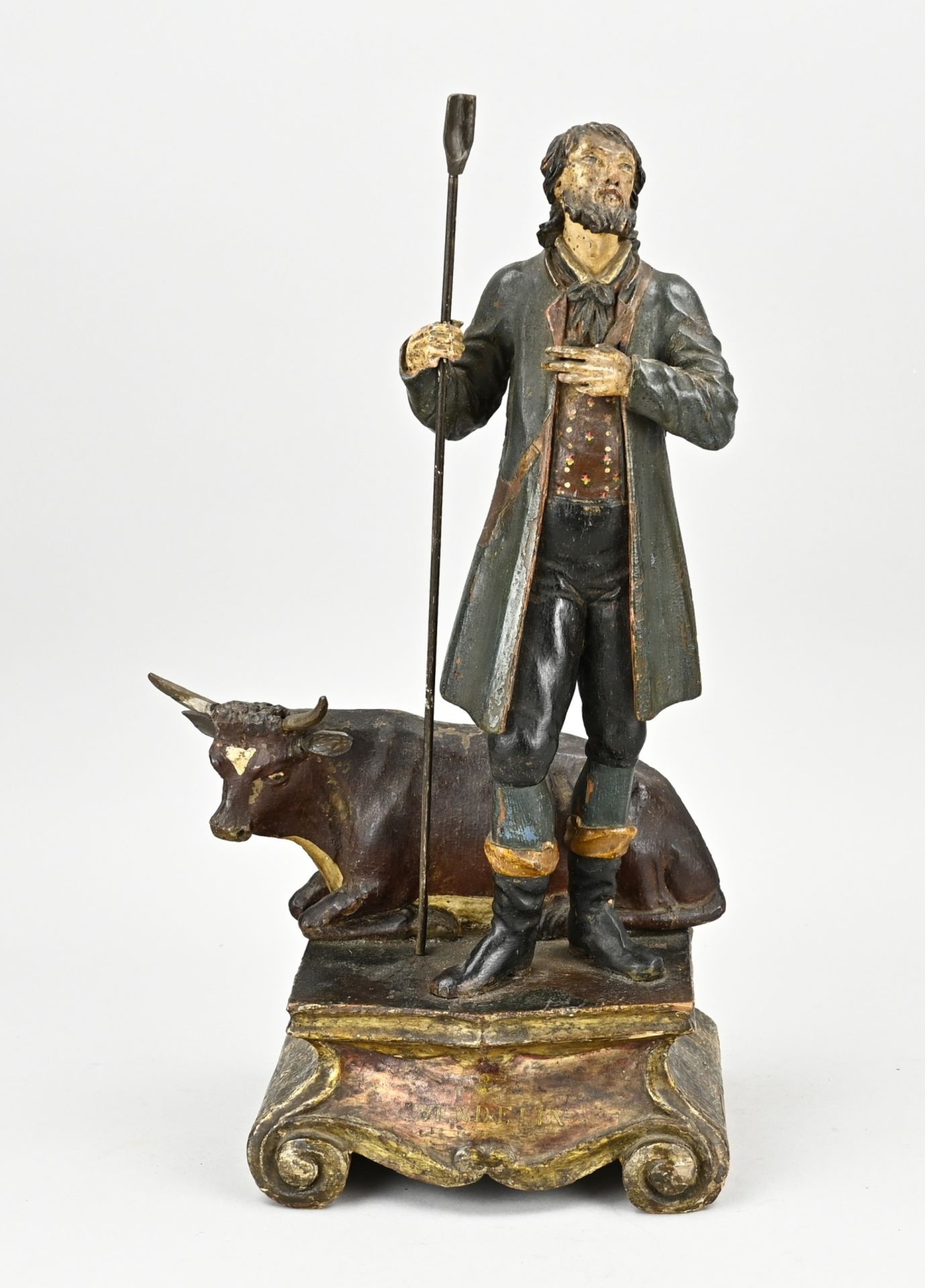 18th century wooden statue, Shepherd