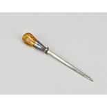 Letter opener (silver/amber)