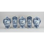 5-piece Delft cabinet set