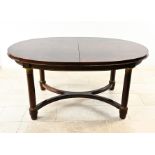 Oval mahogany pull-out table