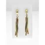 Gold tricolor earrings