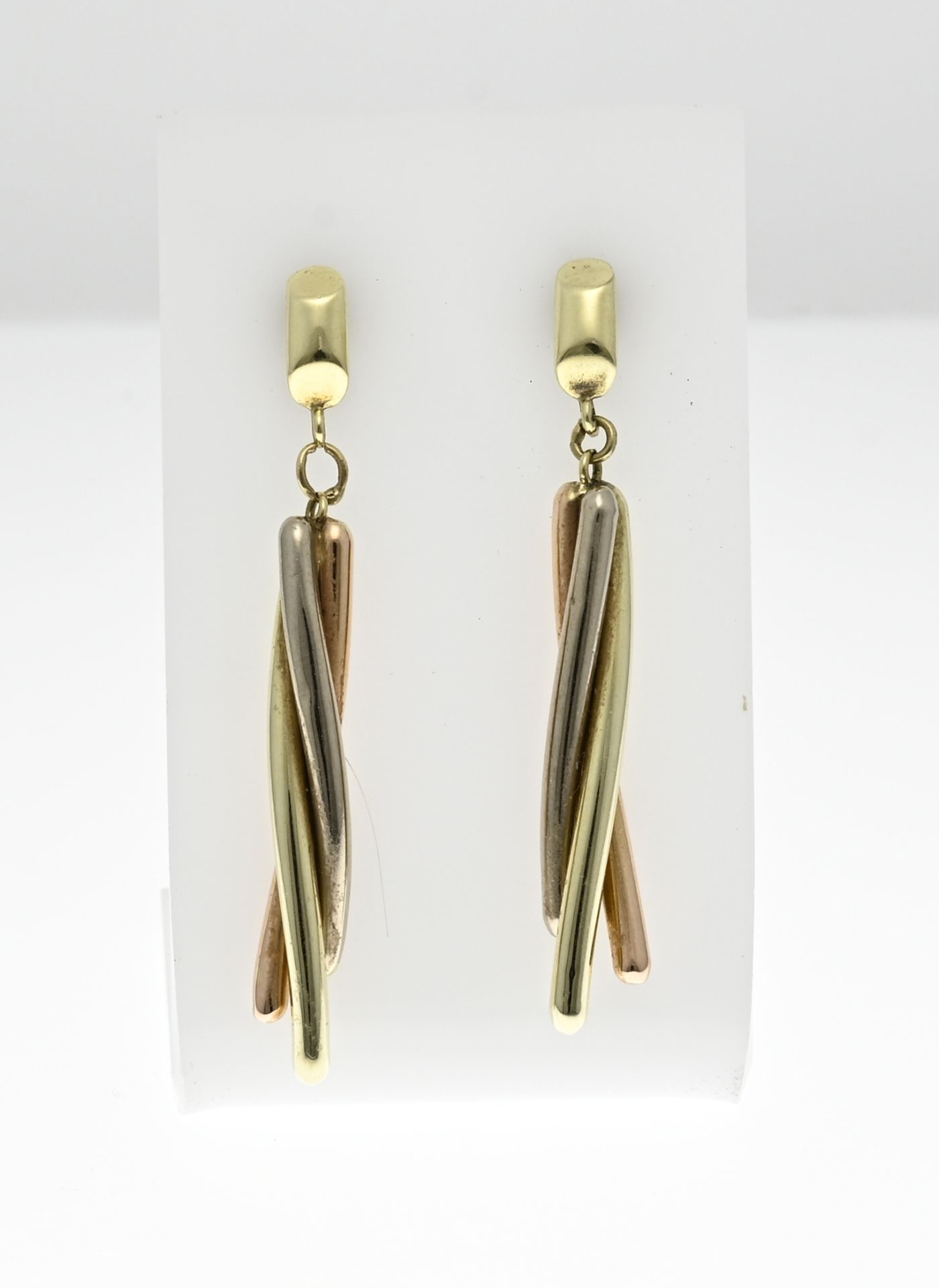 Gold tricolor earrings