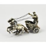 Silver miniature, chariot