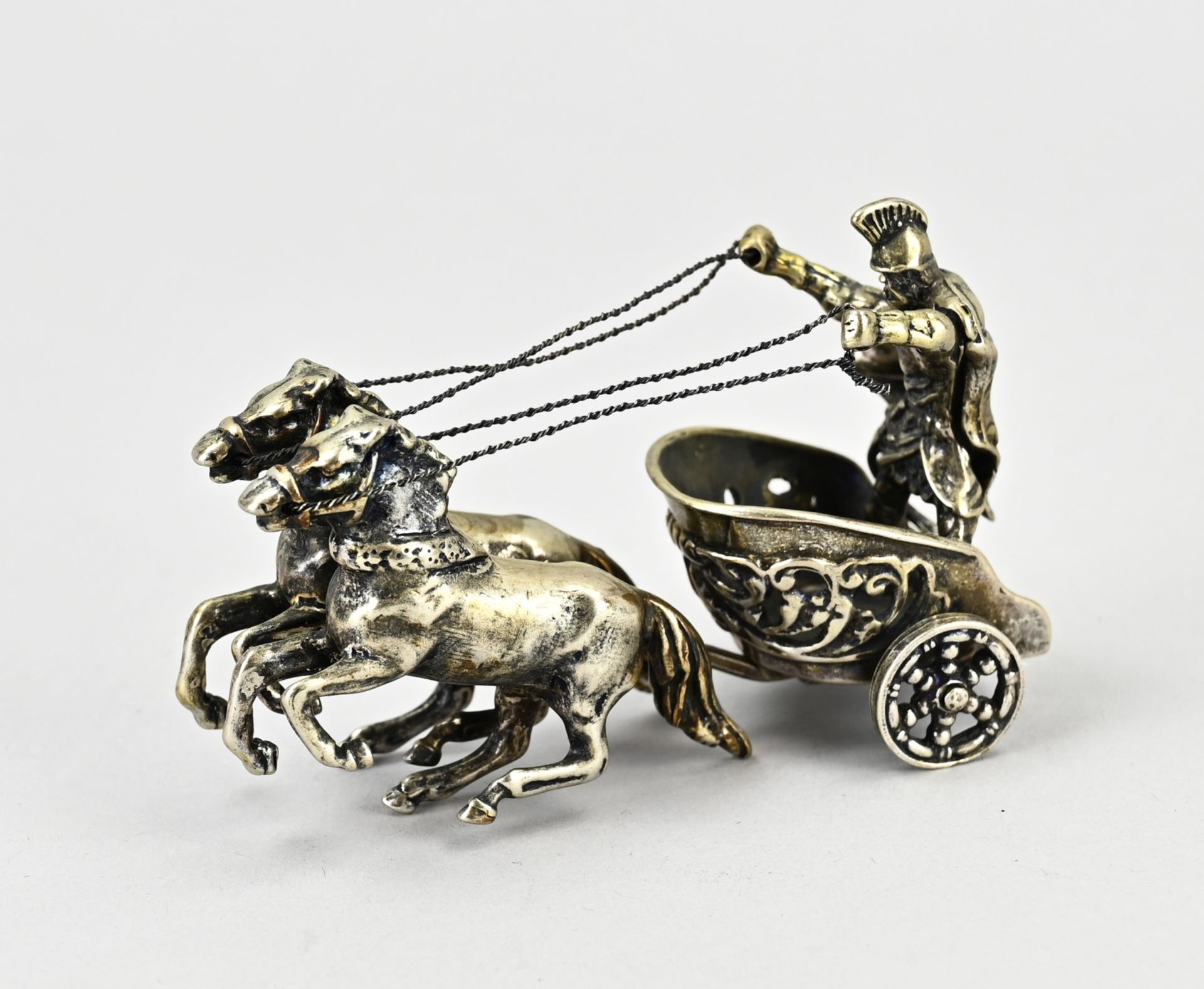 Silver miniature, chariot