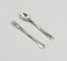 Silver place setting, miniature, 18th century