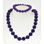 Amethyst bracelet and necklace