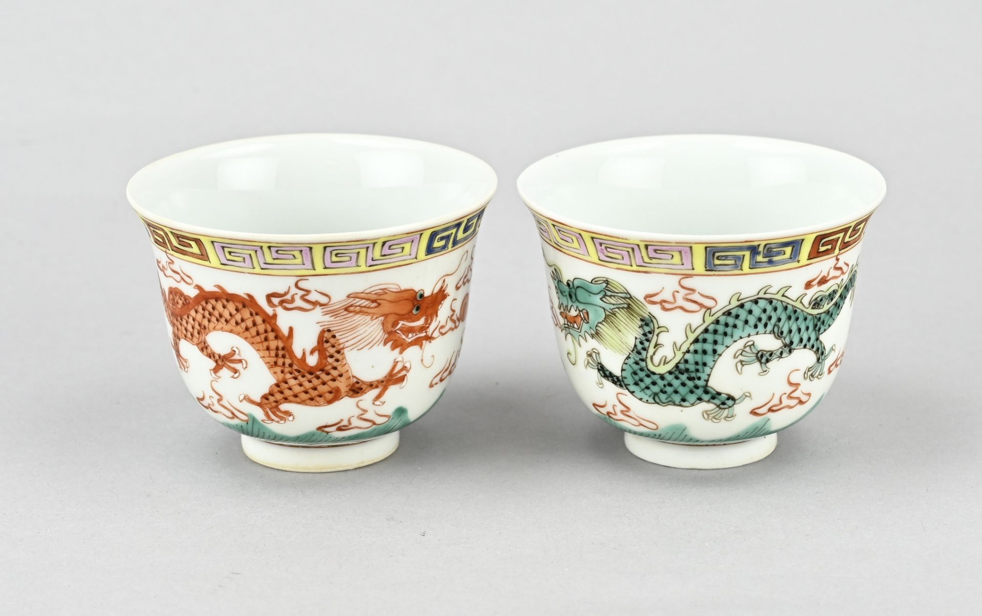 2x Family verte dragon cup Ã˜ 8 cm.