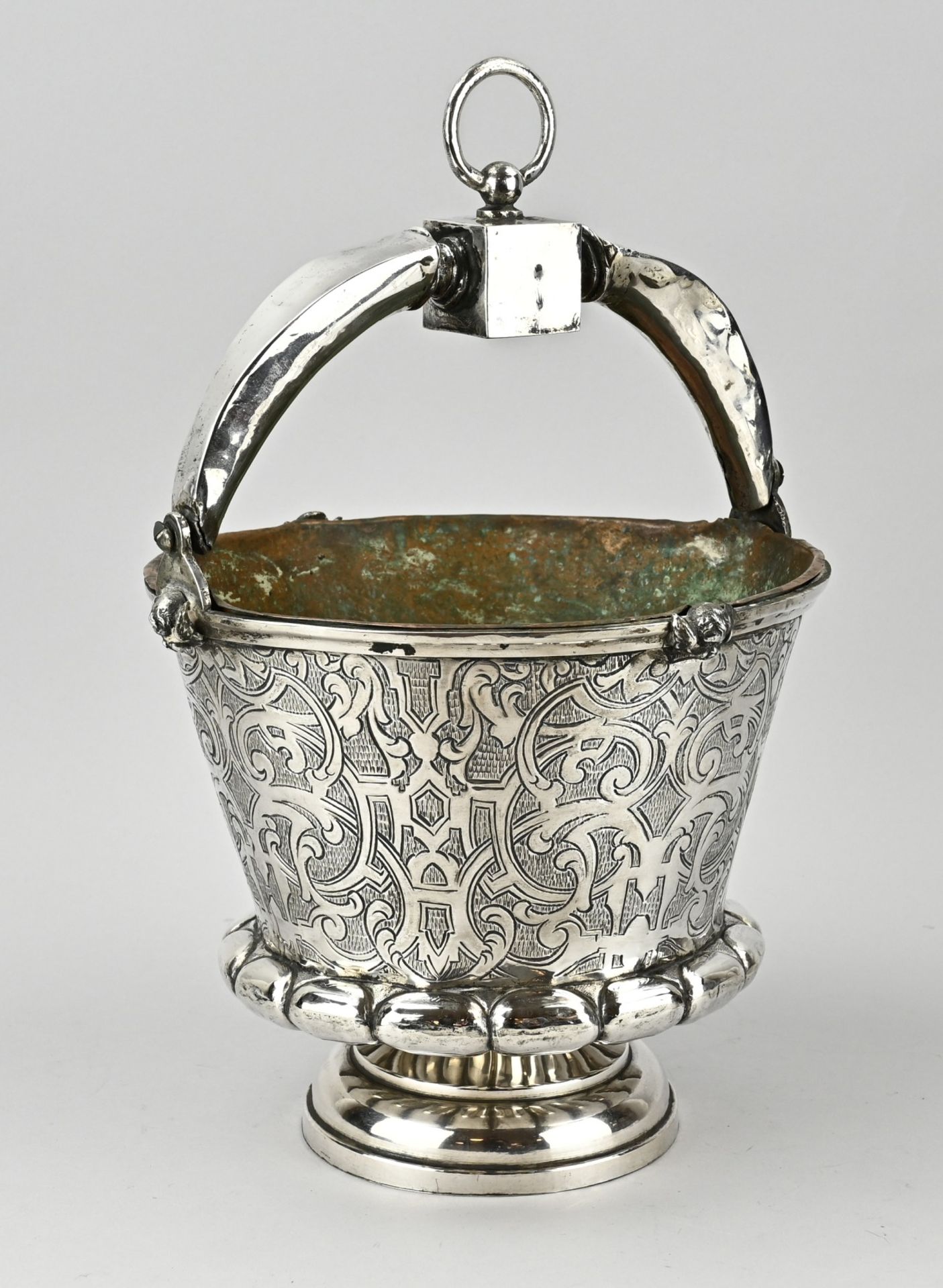 Silver holy water bucket