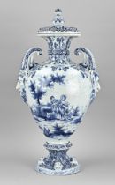 Delft Pronk vase with lid, H 60 cm.