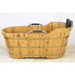 Wooden spa bathtub