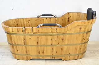 Wooden spa bathtub