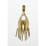 Gold filigree pendant