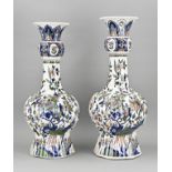 Set of antique Delft vases, H 57 cm.