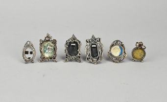 6 Silver miniature frames