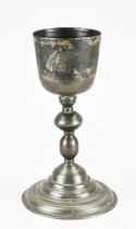 Pewter chalice, H 23.5 cm.