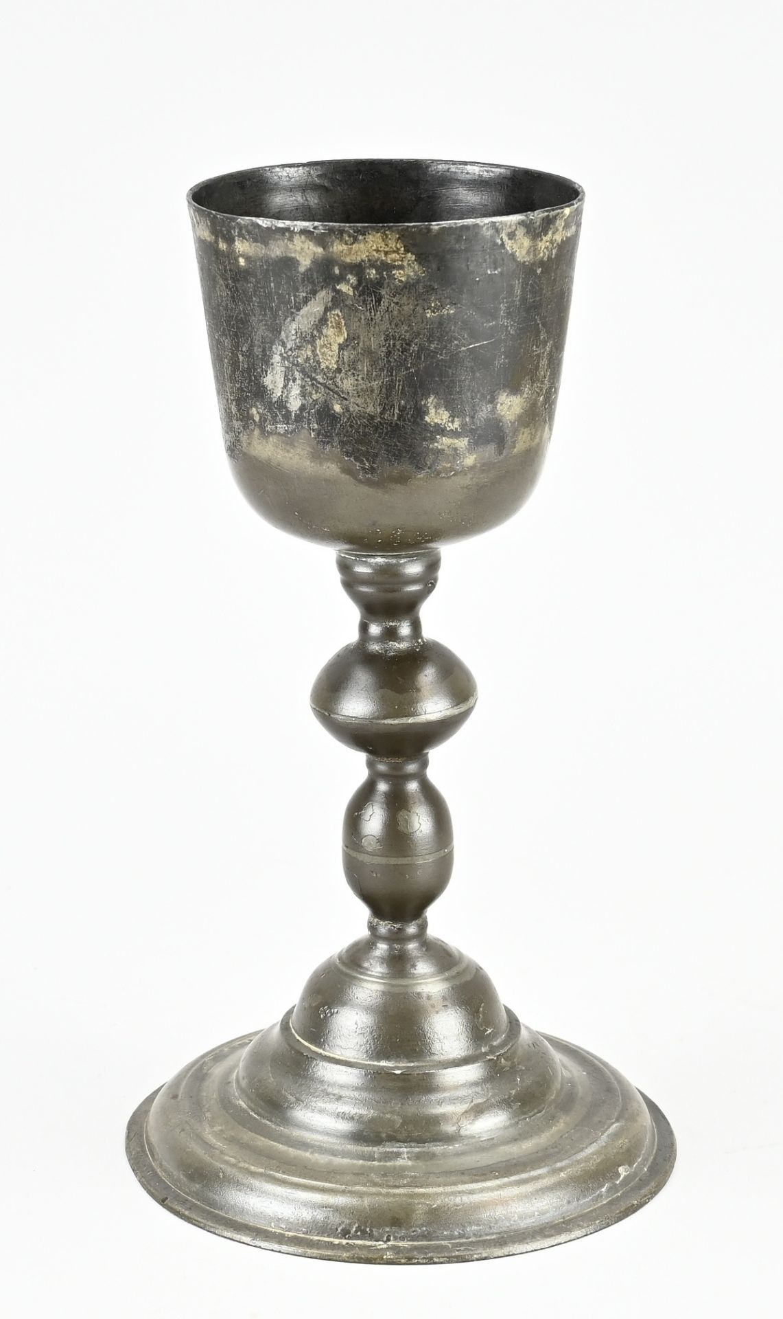 Pewter chalice, H 23.5 cm.