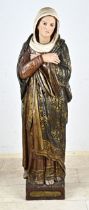 Wood-carved holy figure, H 162 cm.