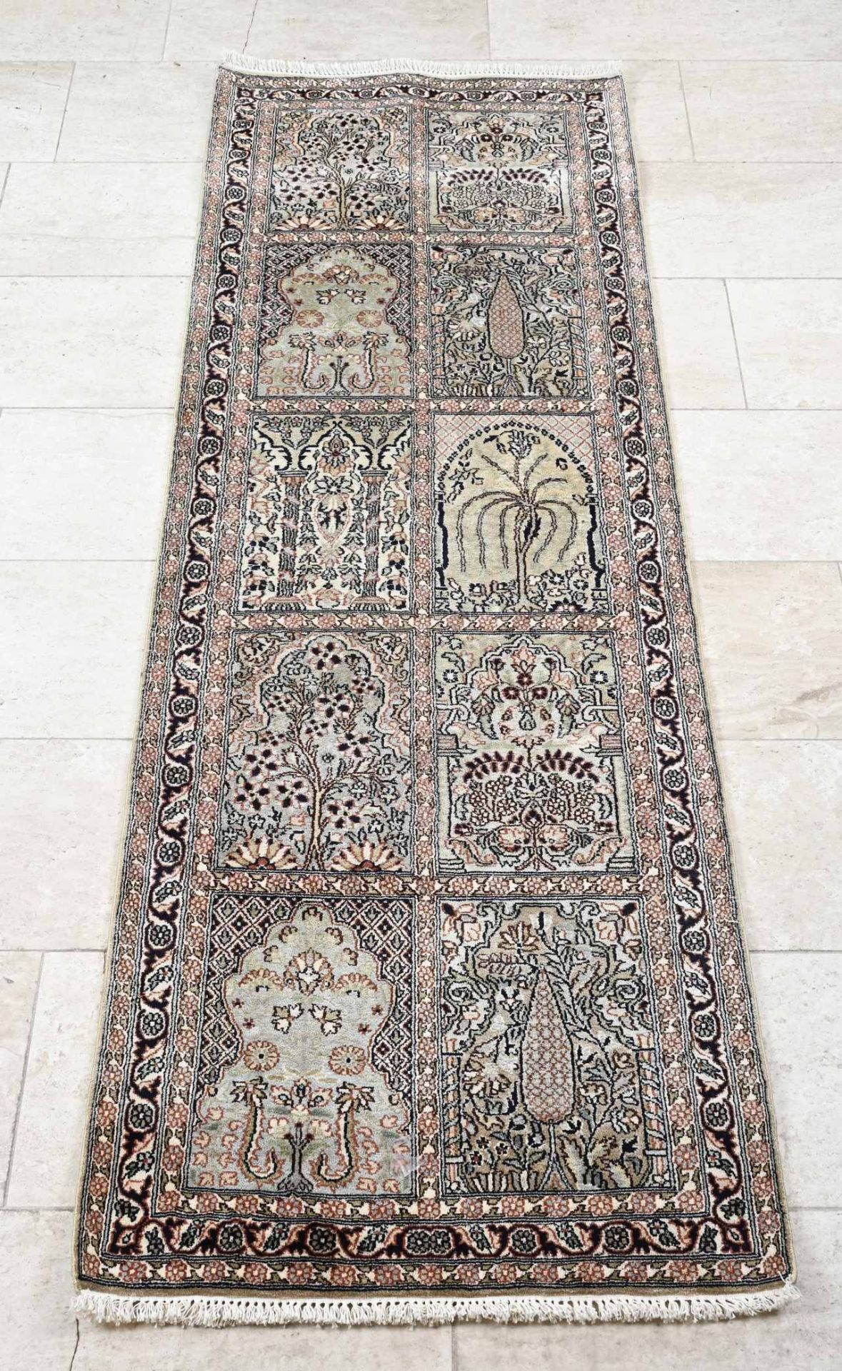 Persian silk runner, 218 x 75 cm.