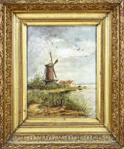 W. van Pelt, Landscape with windmill