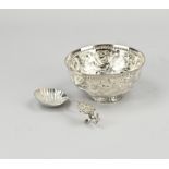 Silver cream bowl and spoon