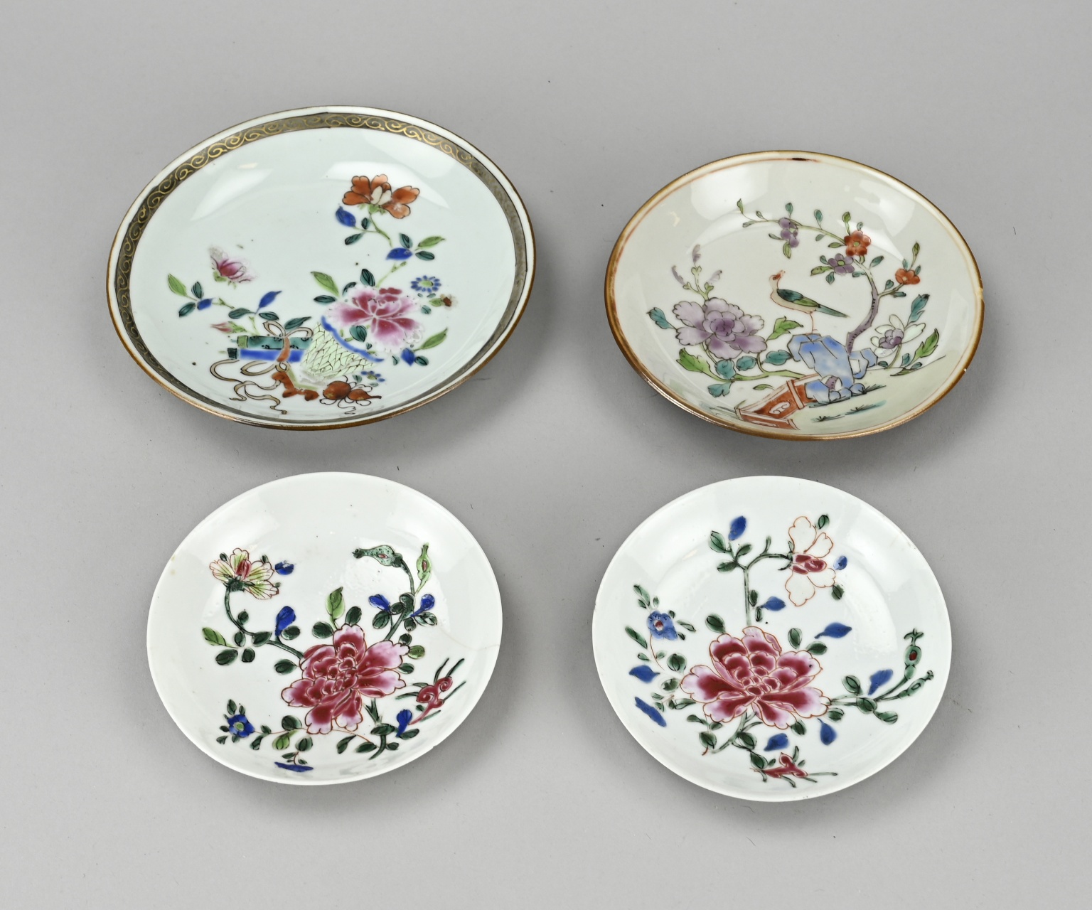 Four Family Rose dishes Ã˜ 10 - 14 cm.