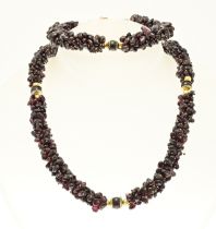 Garnet bracelet and necklace