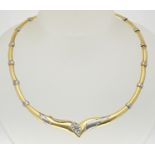 Gold choker with diamond