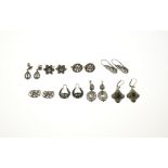 Lot of silver ear jewelry