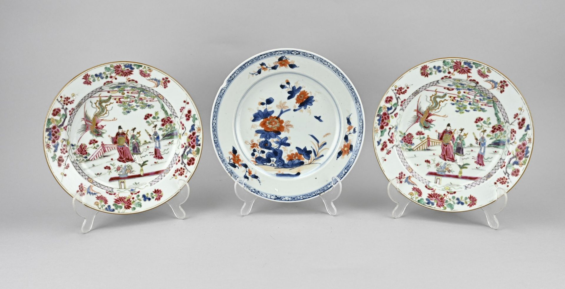 3x Chinese plate Ã˜ 22.2 - 23 cm.