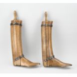 2x Antique wooden boot holders, 1900